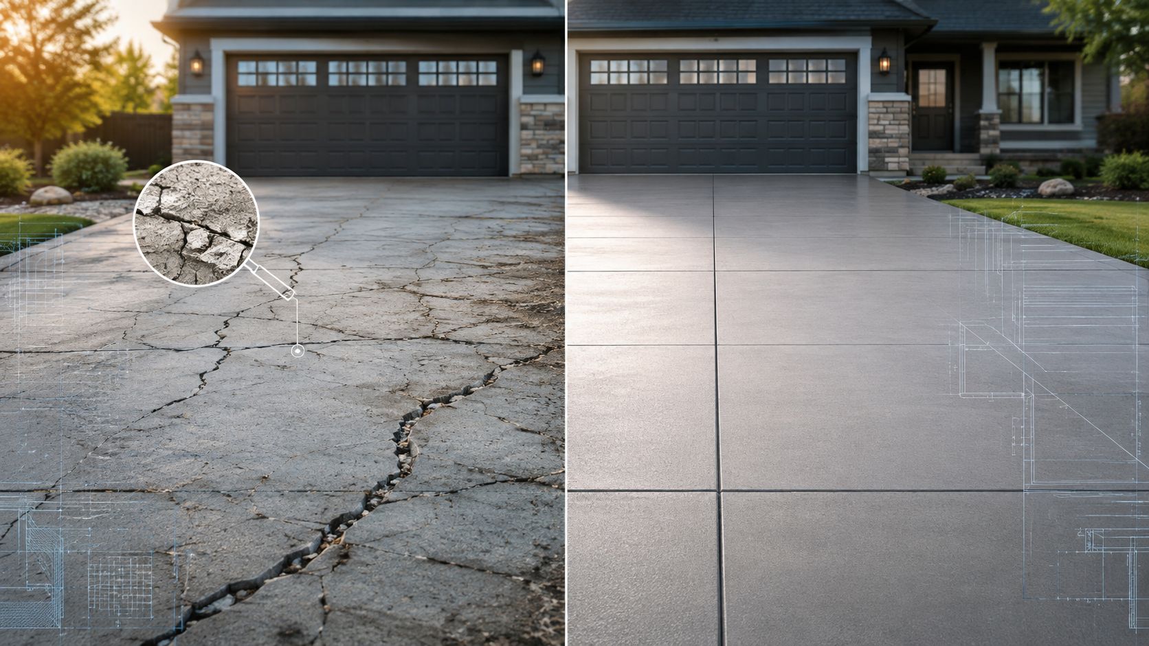7 Concrete Driveway Repair Before and After Examples