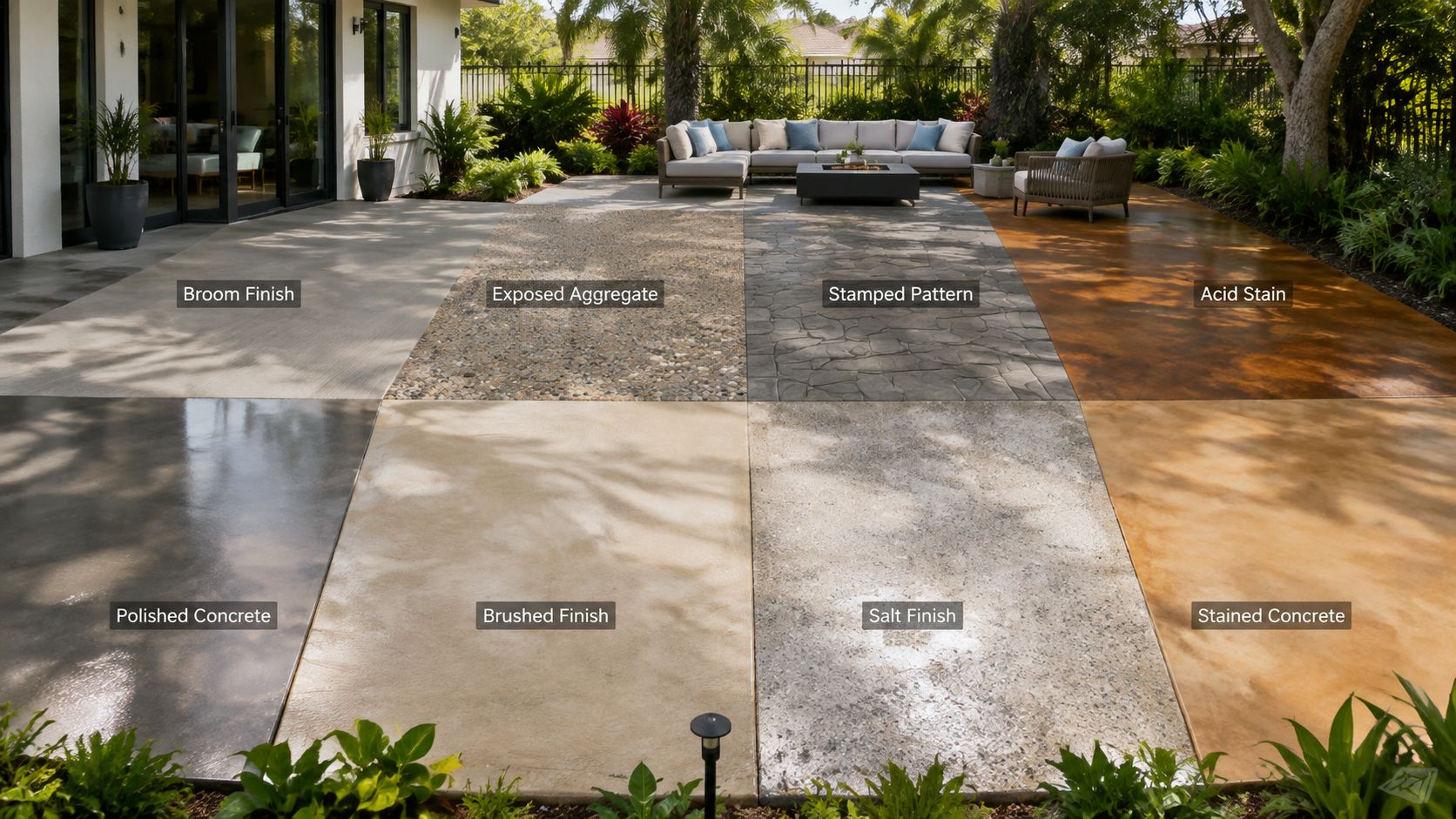 8 Types of Concrete Finishes for Patios