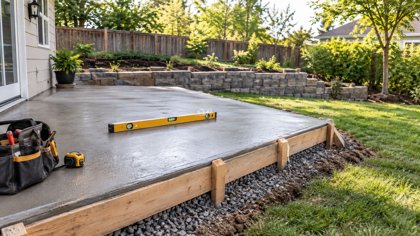 Building a Concrete Patio on a Slope