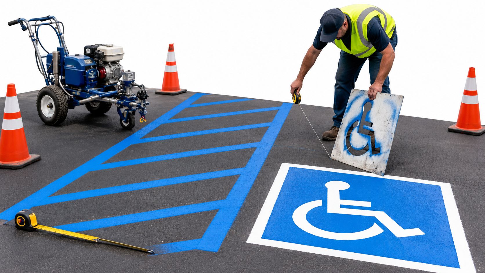 How to Paint Handicap Parking Spaces the Right Way