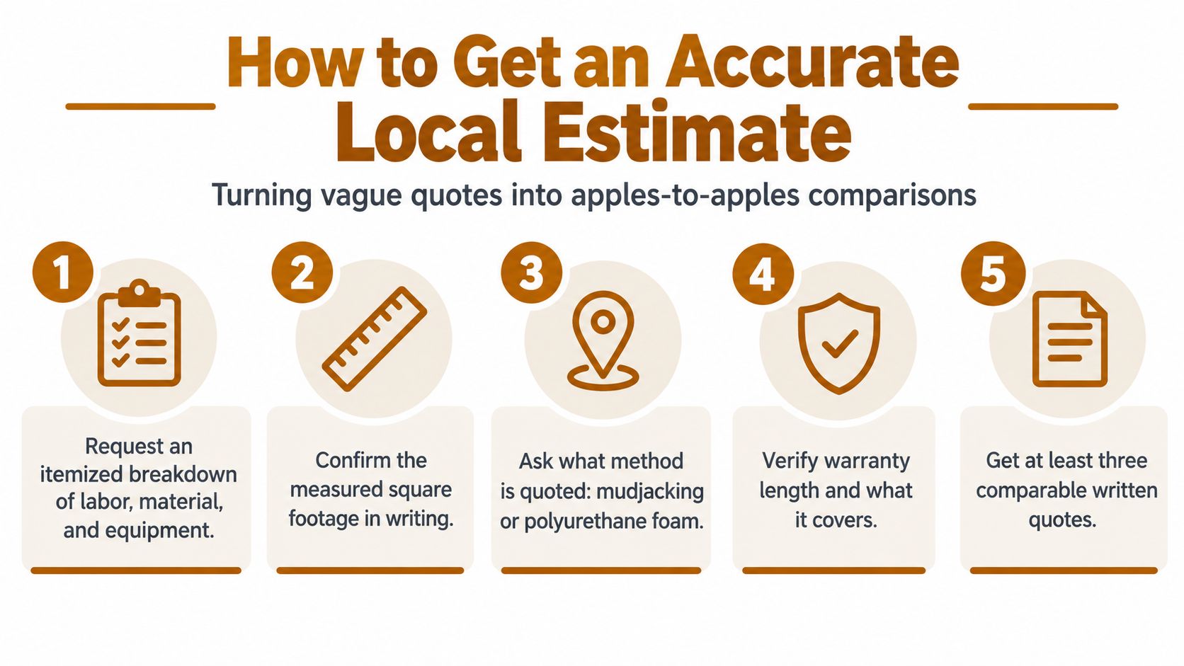 A five-step guide on how to get accurate local price estimates for home repairs and contractor work.